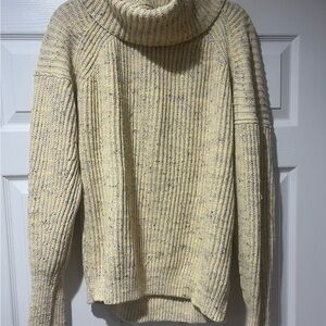 Free People Speckled Cream Turtleneck Sweater